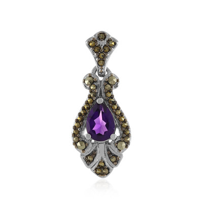 Sambia-Amethyst-Silberanhänger