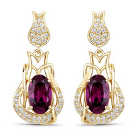Magenta-Granat-Goldohrringe (SUHANA)