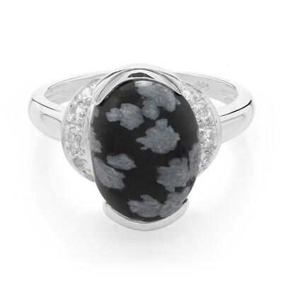 Schneeflocken-Obsidian-Silberring