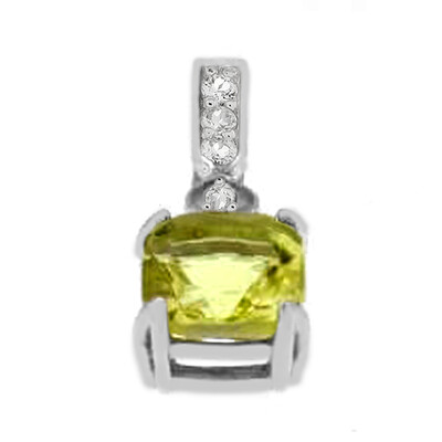 Ouro Verde-Quarz-Silberanhänger