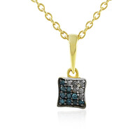 Blauer I4 Diamant-Silberhalskette