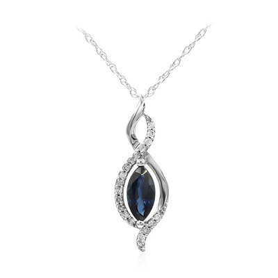 Blauer Ceylon-Saphir-Goldhalskette