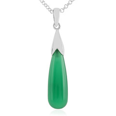 Grüner Onyx-Silberhalskette