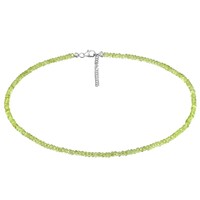 Peridot-Silberhalskette