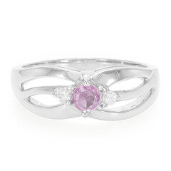 Pinkfarbener Ceylon-Saphir-Silberring