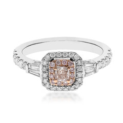 Pinkfarbener I1 Diamant-Goldring (CIRARI)