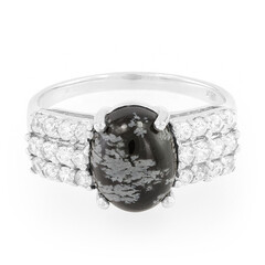 Schneeflocken-Obsidian-Silberring