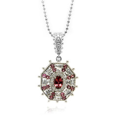 Pinkfarbener Turmalin-Silberhalskette (Dallas Prince Designs)