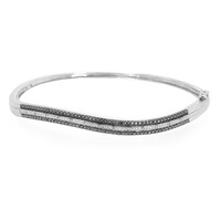 Schwarzer Diamant-Silberarmreif
