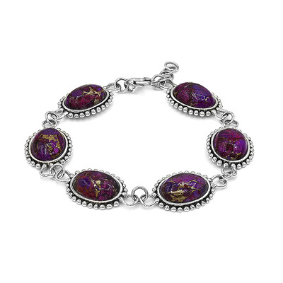 Violetter Kingman Mohave-Türkis-Silberarmband (Art of Nature)