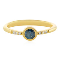 Blauer I Brillant-Silberring