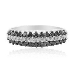 Schwarzer Diamant-Goldring