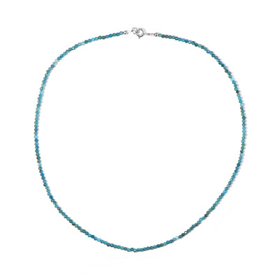 Neonblauer Apatit-Silberhalskette