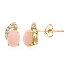 Pinkfarbener Opal-Goldohrringe