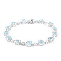 Himmelblauer Topas-Silberarmband