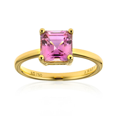 Pinkfarbener Diaspor-Goldring (AMAYANI)