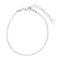 Weißer Topas-Silberarmband