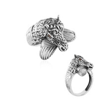 Roter I3 Diamant-Silberring