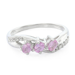 Pinkfarbener Ceylon-Saphir-Silberring