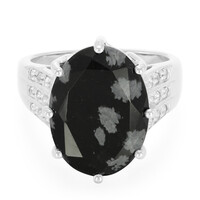 Schneeflocken-Obsidian-Silberring