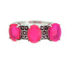 Äthiopischer Pinkfarbener Opal-Silberring