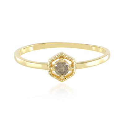 I3 Champagner-Brillant-Silberring