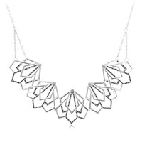 Schwarzer Spinell-Silbercollier