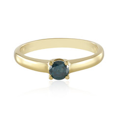 Blauer I2 Brillant-Silberring
