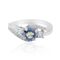 Blauer Mystik-Quarz-Silberring