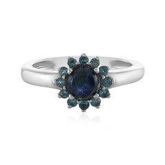 Blauer Stern-Saphir-Silberring