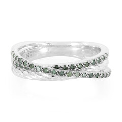 Grüner Diamant-Silberring