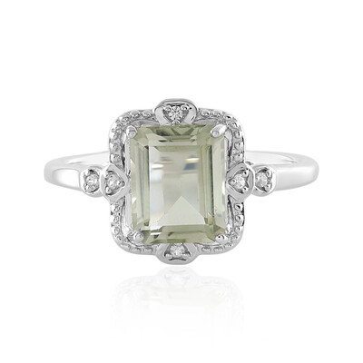 Grüner Amethyst-Silberring