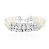 Weißer Topas-Silberarmband