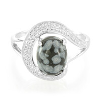 Schneeflocken-Obsidian-Silberring