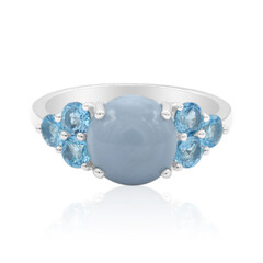 Blauer Madagaskar-Opal-Silberring