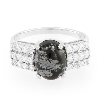 Schneeflocken-Obsidian-Silberring