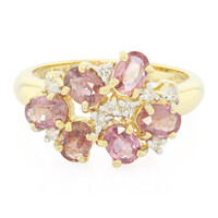 Nicht erhitzter Padparadscha-Saphir-Goldring (AMAYANI)