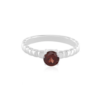 Roter Zirkon-Silberring