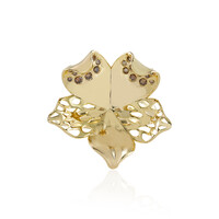 I3 Champagner-Diamant-Silberring