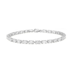 Weißer Topas-Silberarmband