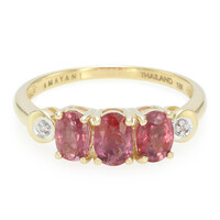 Nicht erhitzter Padparadscha-Saphir-Goldring (AMAYANI)