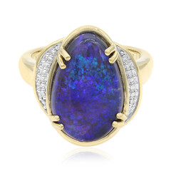 Lightning Ridge-Schwarzer Opal-Goldring