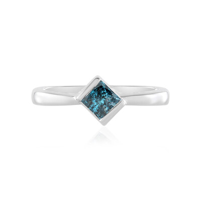 Blauer I3 Diamant-Silberring