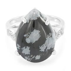 Schneeflocken-Obsidian-Silberring