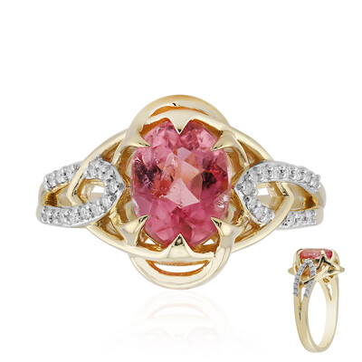 Kalifornischer Pinkfarbener Turmalin-Goldring (Rifkind 1894 Collection)