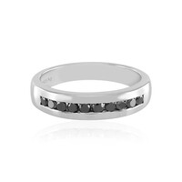 Schwarzer Brillant-Silberring