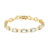 Grüner Amethyst-Silberarmband