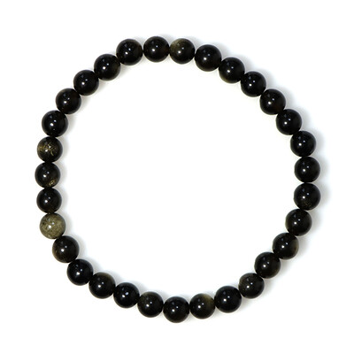 Gold-Obsidian-Armband