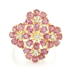 Nicht erhitzter Padparadscha-Saphir-Goldring (AMAYANI)