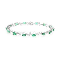 Sambia-Smaragd-Silberarmband